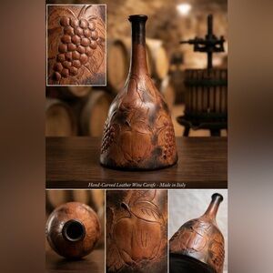 1960s–1970s Mid-Century Vintage leather wrapped decorative bottle
